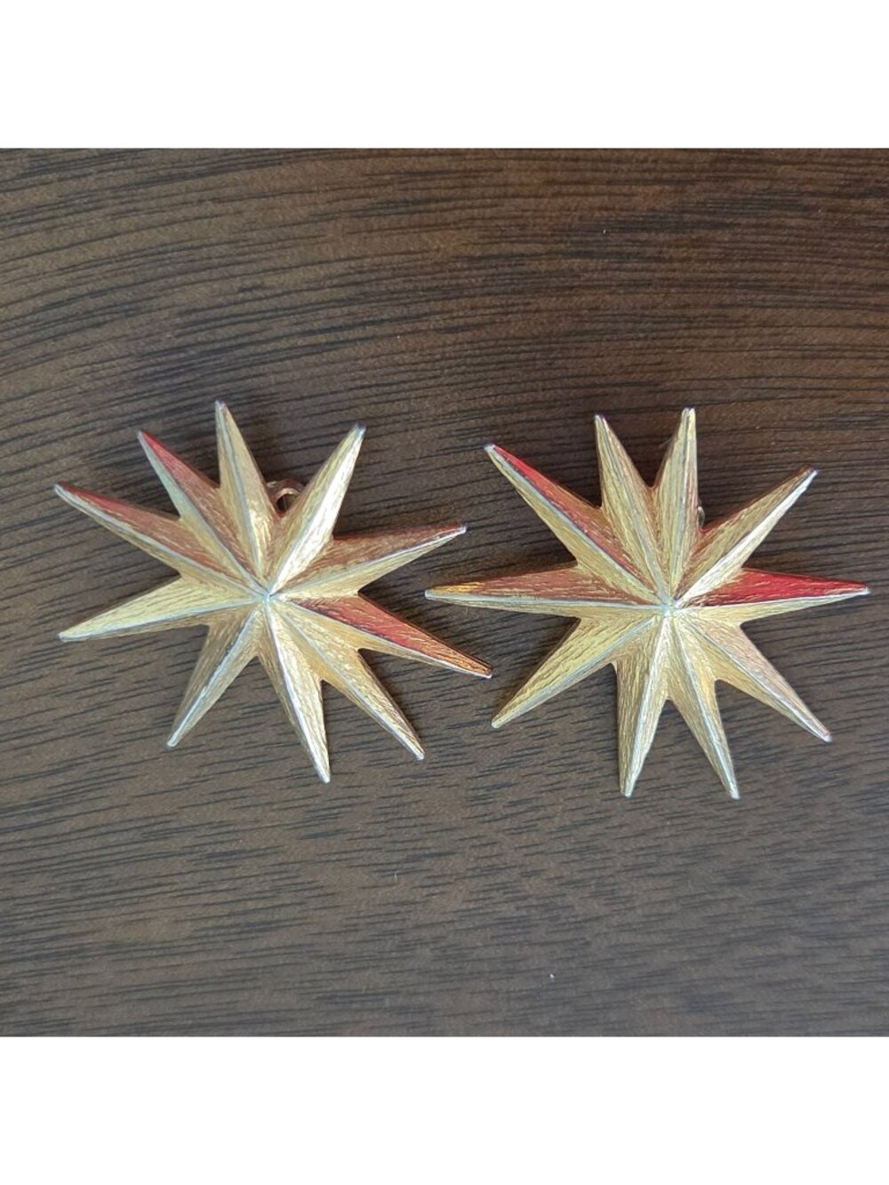 Vintage 60s Gold Tone Starburst Clip On Earrings